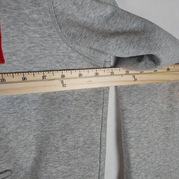 Tommy Hilfiger Hoodie Men’s M Gray Pullover Sweatshirt Flag Logo Casual - Picture 7 of 8